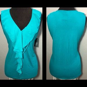 NWT-Women’s Sleeveless Ruffled V-Neck Tank Top